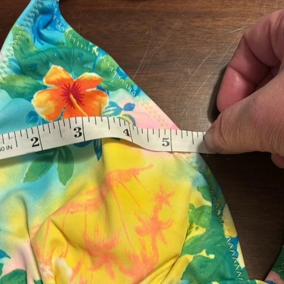 California waves 2005 2pc swimsuit tropical print halter top new large - Picture 10 of 16